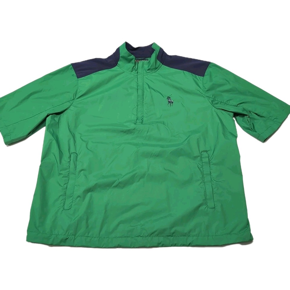 Polo Golf Ralph Lauren 1/4 Zip Windbreaker Mens L Green Pullover Short Sleeve - Picture 3 of 16